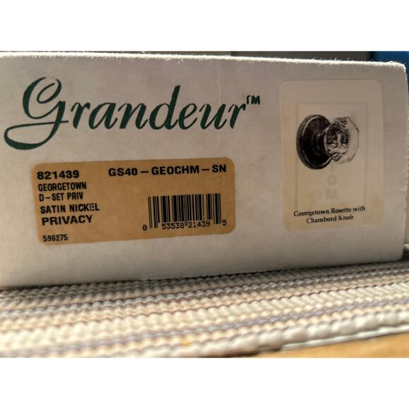 Grandeur 821439 Satin Nickel Georgetown Rosette w/Chambord Crystal Knob New - Picture 10 of 10